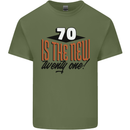 70th Birthday 70 is the New 21 Funny Mens Cotton T-Shirt Tee Top Military Green