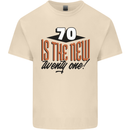 70th Birthday 70 is the New 21 Funny Mens Cotton T-Shirt Tee Top Natural