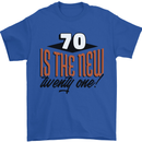 70th Birthday 70 is the New 21 Funny Mens T-Shirt 100% Cotton Royal Blue