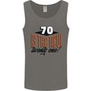 70th Birthday 70 is the New 21 Funny Mens Vest Tank Top Charcoal