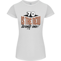 70th Birthday 70 is the New 21 Funny Womens Petite Cut T-Shirt White