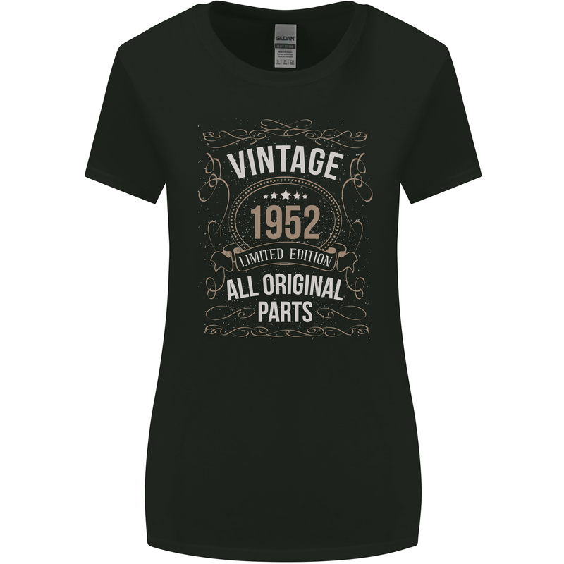 71st Birthday Limited Edition 1952 Womens Wider Cut T-Shirt Black