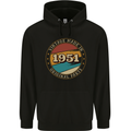 72nd Birthday  Vintage Made In 1951 Mens 80% Cotton Hoodie Black
