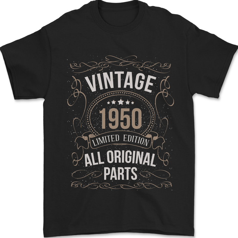 73rd Birthday Limited Edition 1950 Mens T-Shirt 100% Cotton Black