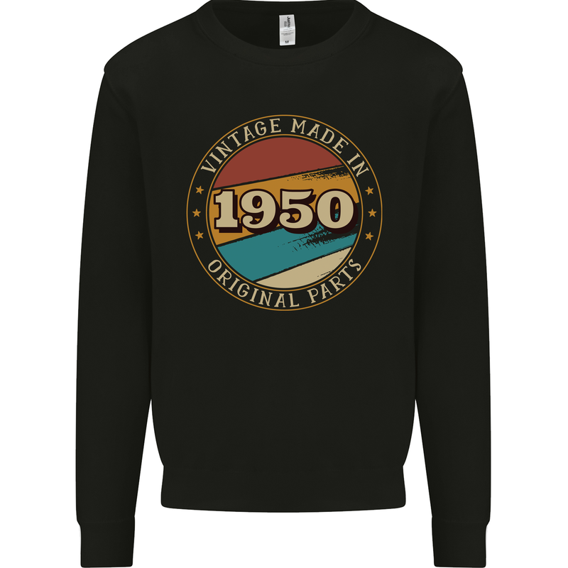 73rd Birthday  Vintage Made In 1950 Mens Sweatshirt Jumper Black