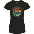73rd Birthday  Vintage Made In 1950 Womens Petite Cut T-Shirt Black