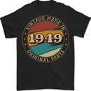 74th Birthday  Vintage Made In 1949 Mens T-Shirt 100% Cotton BLACK
