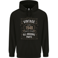 75th Birthday Limited Edition 1948 Mens 80% Cotton Hoodie Black