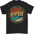 75th Birthday  Vintage Made In 1948 Mens T-Shirt 100% Cotton BLACK