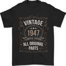 76th Birthday Limited Edition 1947 Mens T-Shirt 100% Cotton Black