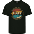 76th Birthday  Vintage Made In 1947 Mens Cotton T-Shirt Tee Top Black