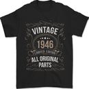 77th Birthday Limited Edition 1946 Mens T-Shirt 100% Cotton Black