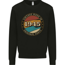 78th Birthday  Vintage Made In 1945 Mens Sweatshirt Jumper Black
