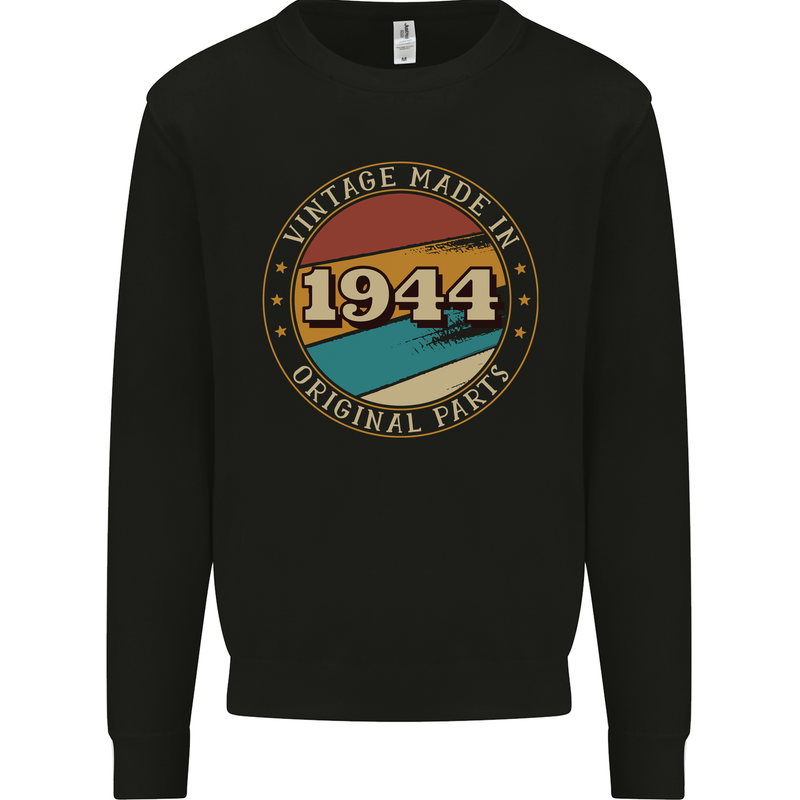 79th Birthday  Vintage Made In 1944 Mens Sweatshirt Jumper Black