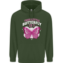 7 Year Old Birthday Butterfly 7th Childrens Kids Hoodie Forest Green