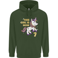 7 Year Old Birthday Girl Magical Unicorn 7th Childrens Kids Hoodie Forest Green