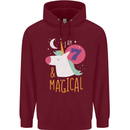 7 Year Old Birthday Girl Magical Unicorn 7th Childrens Kids Hoodie Maroon