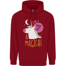 7 Year Old Birthday Girl Magical Unicorn 7th Childrens Kids Hoodie Red