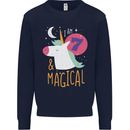 7 Year Old Birthday Girl Magical Unicorn 7th Kids Sweatshirt Jumper Navy Blue