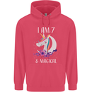 7 Year Old Birthday Magical Unicorn 7th Childrens Kids Hoodie Heliconia
