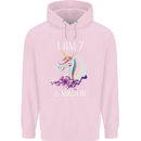 7 Year Old Birthday Magical Unicorn 7th Childrens Kids Hoodie Light Pink