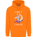 7 Year Old Birthday Magical Unicorn 7th Childrens Kids Hoodie Orange