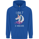 7 Year Old Birthday Magical Unicorn 7th Childrens Kids Hoodie Royal Blue