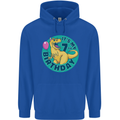 7th Birthday Dinosaur T-Rex 7 Year Old Childrens Kids Hoodie Royal Blue