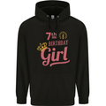 7th Birthday Girl 7 Year Old Princess Childrens Kids Hoodie Black