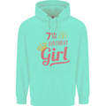 7th Birthday Girl 7 Year Old Princess Childrens Kids Hoodie Peppermint