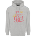 7th Birthday Girl 7 Year Old Princess Childrens Kids Hoodie Sports Grey