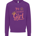 7th Birthday Girl 7 Year Old Princess Kids Sweatshirt Jumper Purple