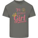 7th Birthday Girl 7 Year Old Princess Kids T-Shirt Childrens Charcoal