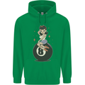 8-Ball Pinup Pool Childrens Kids Hoodie Irish Green