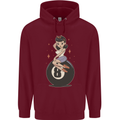 8-Ball Pinup Pool Childrens Kids Hoodie Maroon