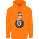 8-Ball Pinup Pool Childrens Kids Hoodie Orange