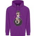 8-Ball Pinup Pool Childrens Kids Hoodie Purple