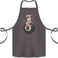 8-Ball Pinup Pool Cotton Apron 100% Organic Dark Grey
