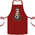 8-Ball Pinup Pool Cotton Apron 100% Organic Maroon