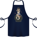 8-Ball Pinup Pool Cotton Apron 100% Organic Navy Blue