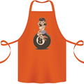 8-Ball Pinup Pool Cotton Apron 100% Organic Orange