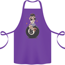 8-Ball Pinup Pool Cotton Apron 100% Organic Purple