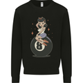 8-Ball Pinup Pool Kids Sweatshirt Jumper Black