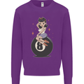 8-Ball Pinup Pool Kids Sweatshirt Jumper Purple