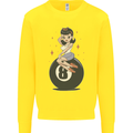 8-Ball Pinup Pool Kids Sweatshirt Jumper Yellow