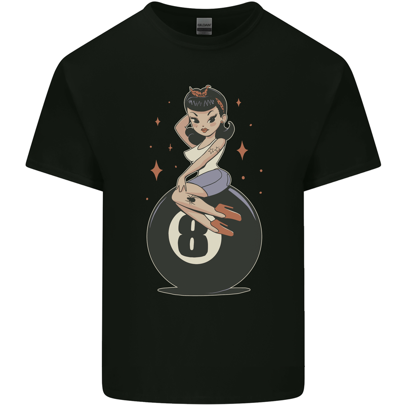 8-Ball Pinup Pool Kids T-Shirt Childrens Black