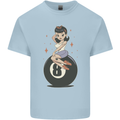 8-Ball Pinup Pool Kids T-Shirt Childrens Light Blue