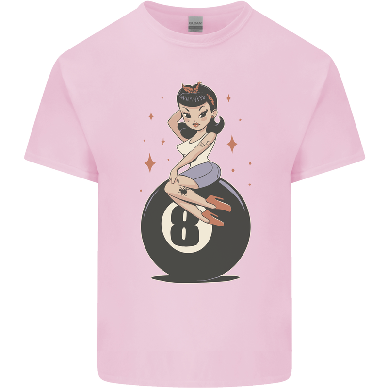 8-Ball Pinup Pool Kids T-Shirt Childrens Light Pink