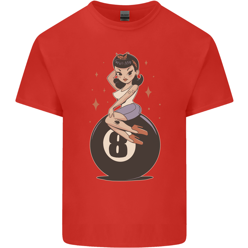 8-Ball Pinup Pool Kids T-Shirt Childrens Red