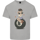 8-Ball Pinup Pool Kids T-Shirt Childrens Sports Grey